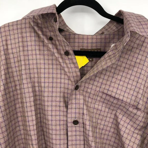 Talbots Purple Plaid Button-up Shirt | Made in Turkey - Picture 6 of 6